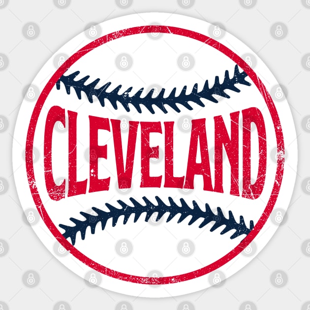 Cleveland Retro Baseball - Navy Sticker by KFig21